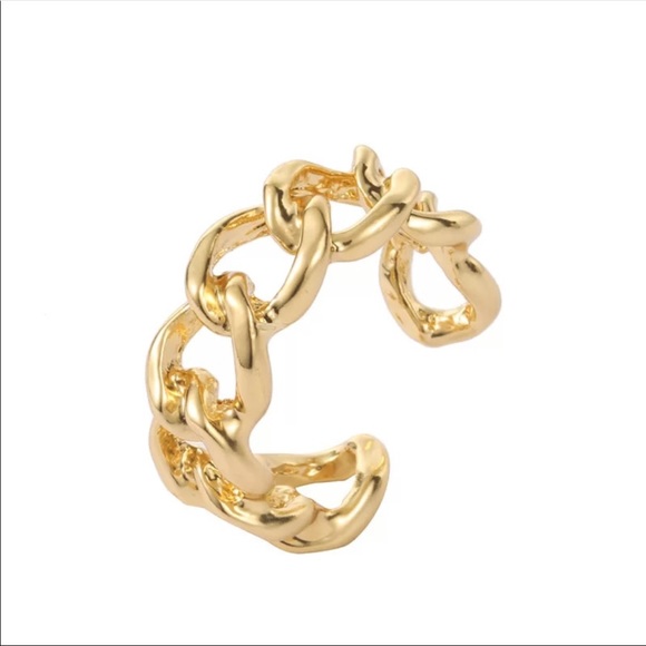 Gold Chain Link Adjustable Ring - Picture 3 of 7